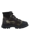 Hogan Camouflage High-top Leather Booties In Multi