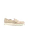 Hogan Suede Loafers Rubber Sole In Multicolor