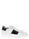 Hogan Panelled Design Calf Leather Sneakers With Chunky Sole In White