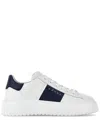 Hogan Panelled Design Calf Leather Sneakers With Chunky Sole In White