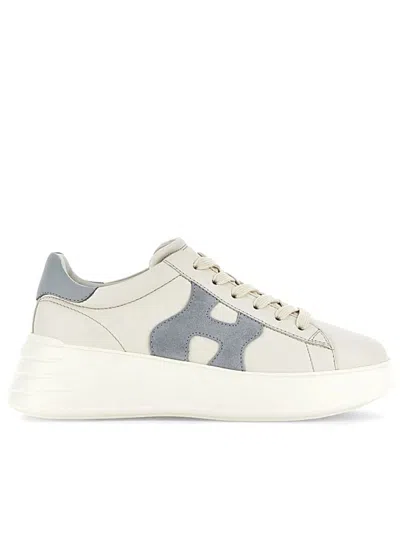 Hogan Light Blue Rebel Sneaker In White