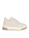 Hogan Round Toe Low-top Rubber Sole Sneakers In White
