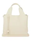 Hogan Leather Textured Top Handle Detachable Strap In White