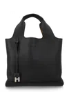 Hogan Structured Pebbled Shoulder Bag With Versatile Design In Black