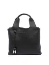 Hogan Structured Pebbled Shoulder Bag With Versatile Design In Black
