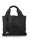 Hogan Structured Pebbled Shoulder Bag With Versatile Design In Black