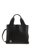 Hogan Shopping Bag In Textured Leather In Black