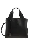 Hogan Shopping Bag In Textured Leather In Black