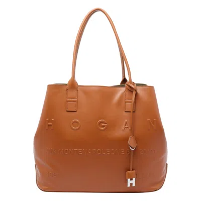 Hogan Shopping Bag Script Medium In Sand