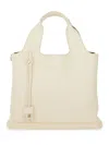 Hogan Structured Crossbody Shopping Bag With Textured Finish In White