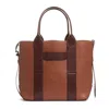 Hogan Small Leather Tote Bag Script In Brown