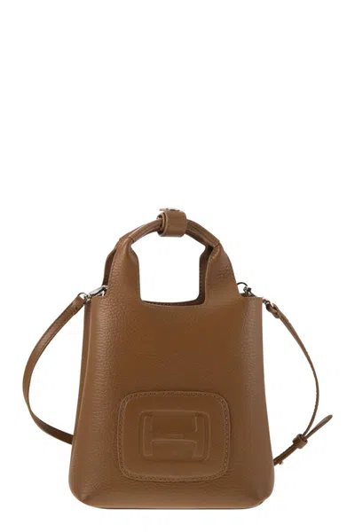 Hogan Shopping Mini H-bag In Brown