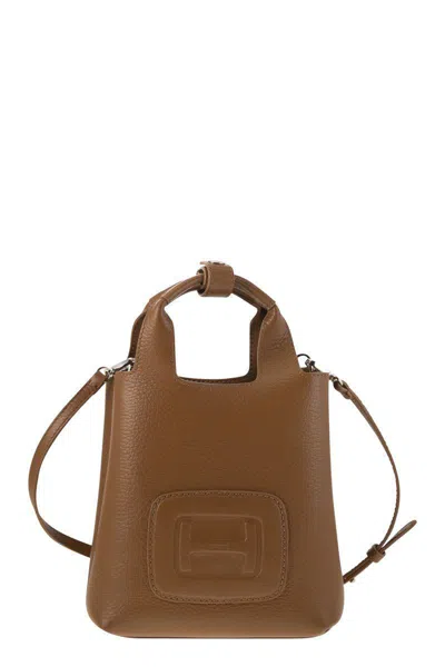 Hogan Shopping Mini H-bag In Brown