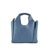 Hogan Small Leather Tote Bag With Structured Shape In Blue