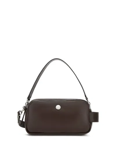 Hogan Shoulder Bag Bam Bam In Brown Nappa In Chocolate Brown