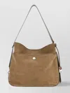 Hogan Shoulder Bag Suede Front Pocket In Brown