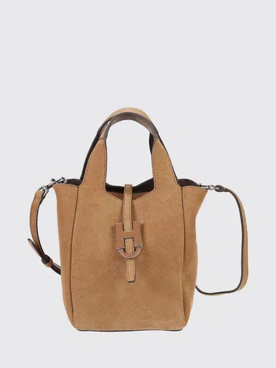 Hogan Shoulder Bag Woman Color Beige In Brown