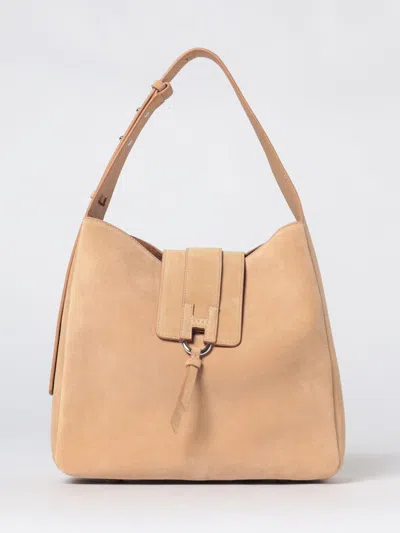Hogan Suede Hobo Bag In Brown