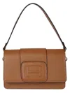 Hogan Leather Crossbody Bag Strap Adjustable In Brown