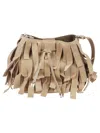 Hogan Hocket Mini Bucket Bag In Suede With Fringe Workmanship In Brown