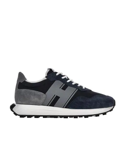 Hogan Side Logo-patch Detail Low-top Sneakers In Black