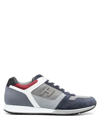 Hogan Side Logo-print Sneakers In Blue