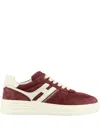 Hogan Side-stripe Lace-up Sneakers In Red