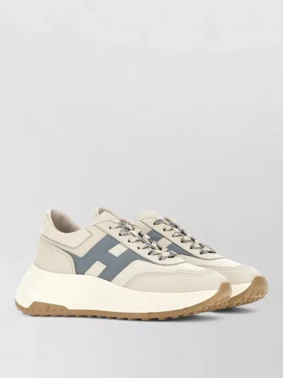HOGAN SILK UPPER SNEAKERS NYLON DETAILING SOLE CONTRAST