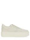 Hogan Calfskin Sneakers With Panel Design And Embossed Tongue In Ivory