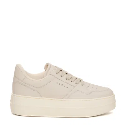 Hogan Skyscraper Leather White Sneakers In Neutrals