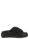 Hogan Cross Strap Platform Sandals In Black