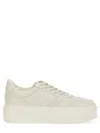 Hogan Calfskin Sneakers With Panel Design And Embossed Tongue In White