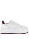 Hogan Leather Panelled Flatform Sneakers In White