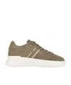 Hogan Earth Brown Leather Sneakers With Memory Foam Insole And Appliqué Logo In Brown