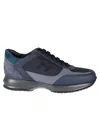 Hogan Sleek Leather And Suede H Shoes In Blue