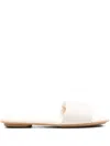 Hogan Leather Slide Shoes In White