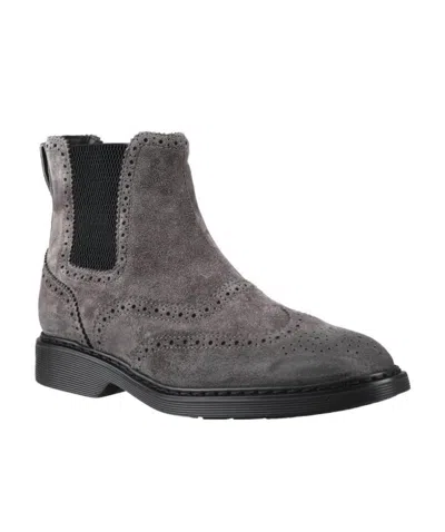 Hogan Slip-on Chelsea Boots In Black