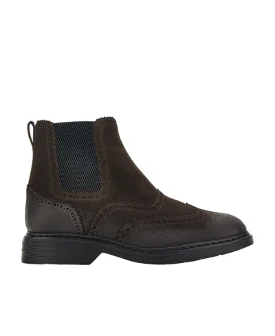 Hogan Slip-on Chelsea Boots In Black