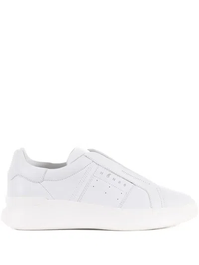 Hogan Slip-on Leather Sneakers In White