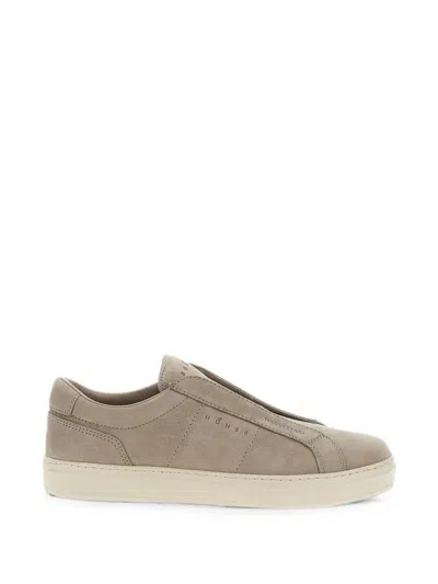 Hogan Gray Nubuck Leather Slip-on Sneakers In Neutral