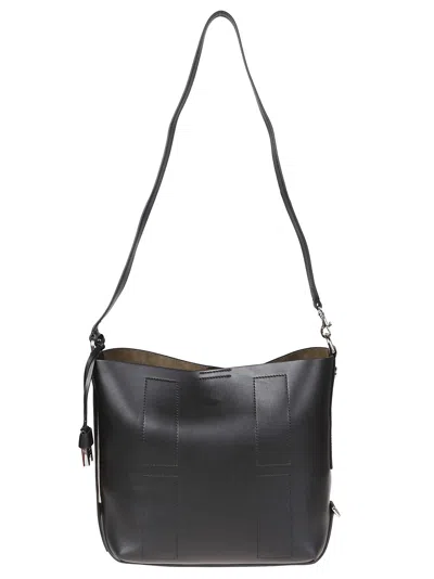 Hogan Small H01r Hobo Bag In Black
