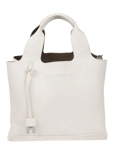 Hogan Small H01r Structured Calf Leather Tote Bag In Neutral