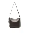 Hogan Small Leather Hobo Bag With Adjustable Strap In Brown