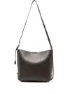 Hogan Small Leather Hobo Bag With Adjustable Strap In Brown