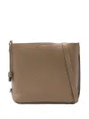 Hogan Small Leather Hobo Bag With Adjustable Strap In Brown
