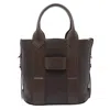 Hogan Small Script Leather Handbag In Brown