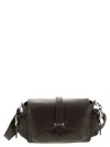 Hogan Small Leather Flap Bag In Brown