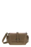 Hogan Small Leather Flap Bag In Neutral