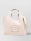 Hogan Small Leather Tote Bag With Adjustable Strap In Brown