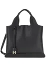 Hogan Structured Pebbled Shoulder Bag With Versatile Design In Black